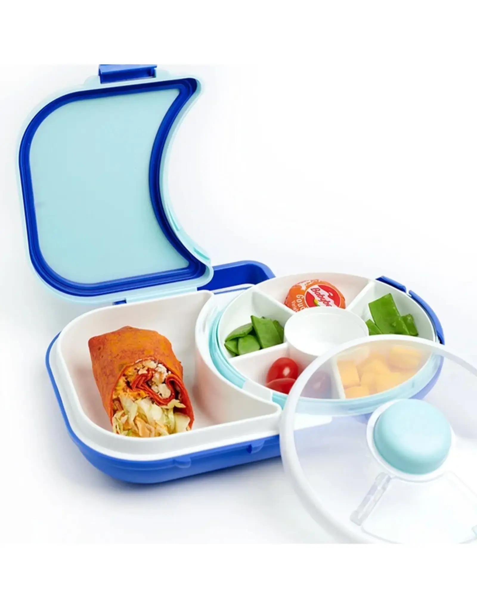 Göbe Göbe Lunchbox met Snack Spinner - Blueberry  Blauw
