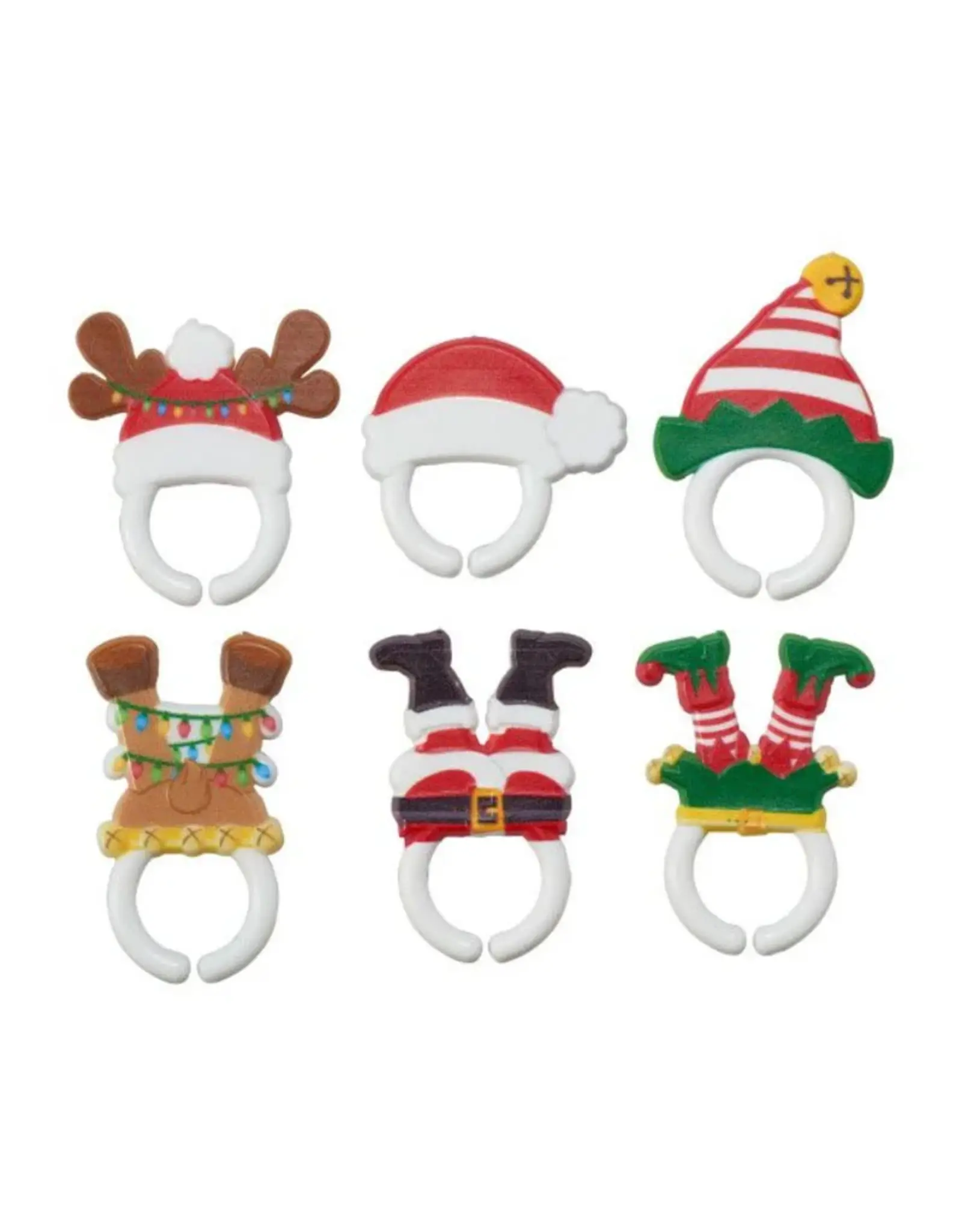 Bento ringen Kerstmutsen en Voetjes - set van 6