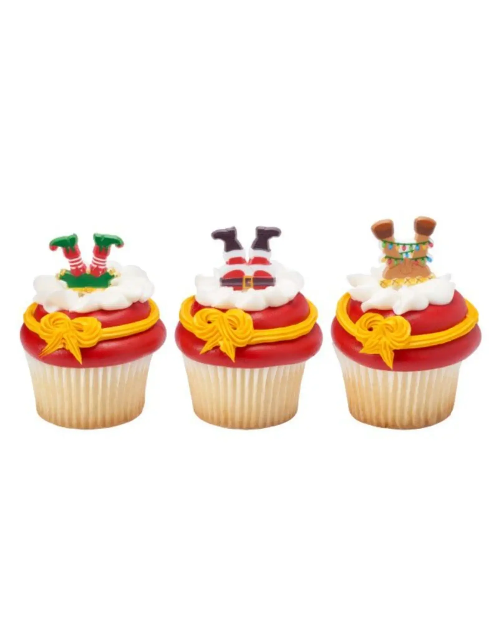 Bento ringen Kerstmutsen en Voetjes - set van 6