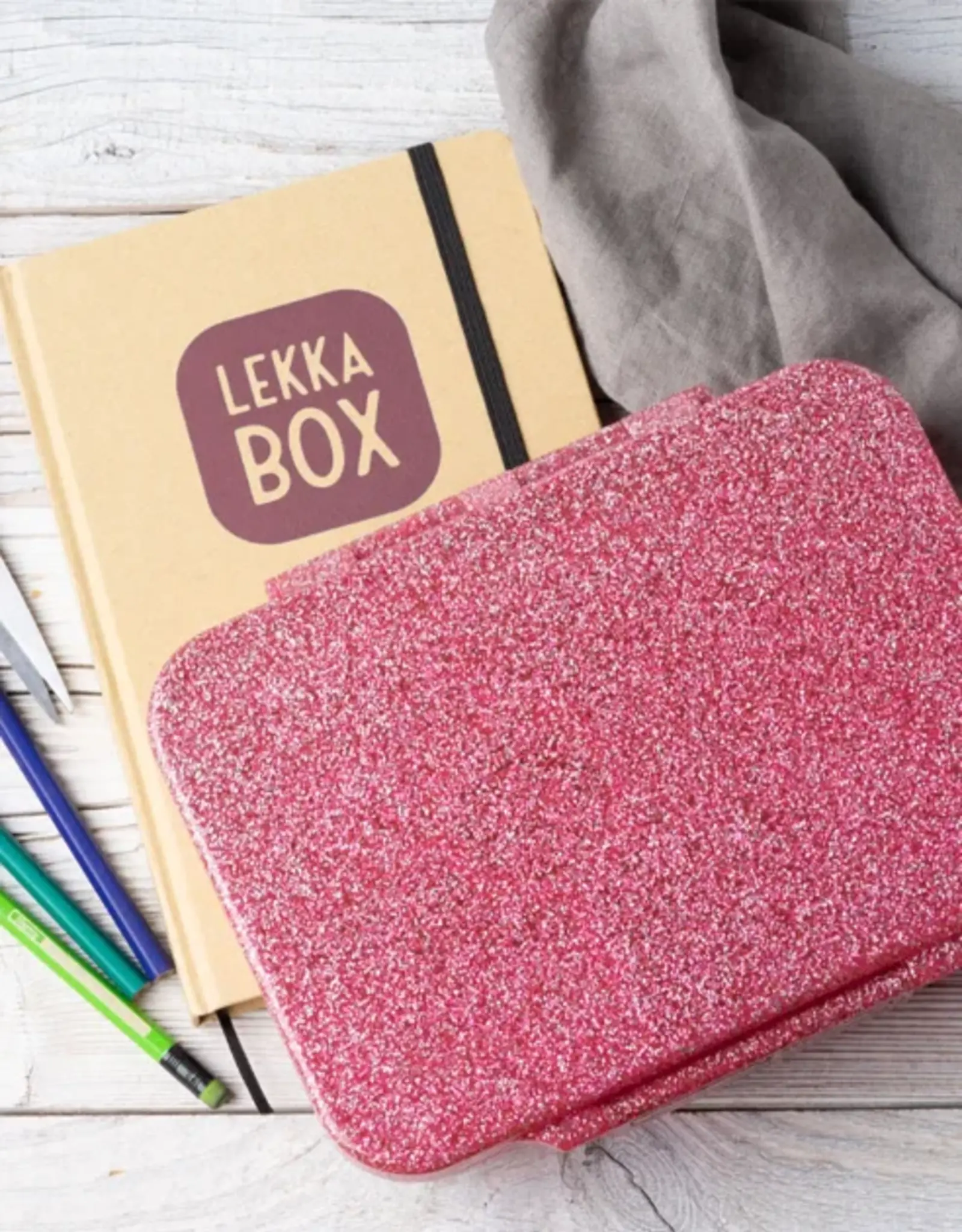 LEKKABOX Lekkabox Glamour lunchbox 4 vakken - Roze