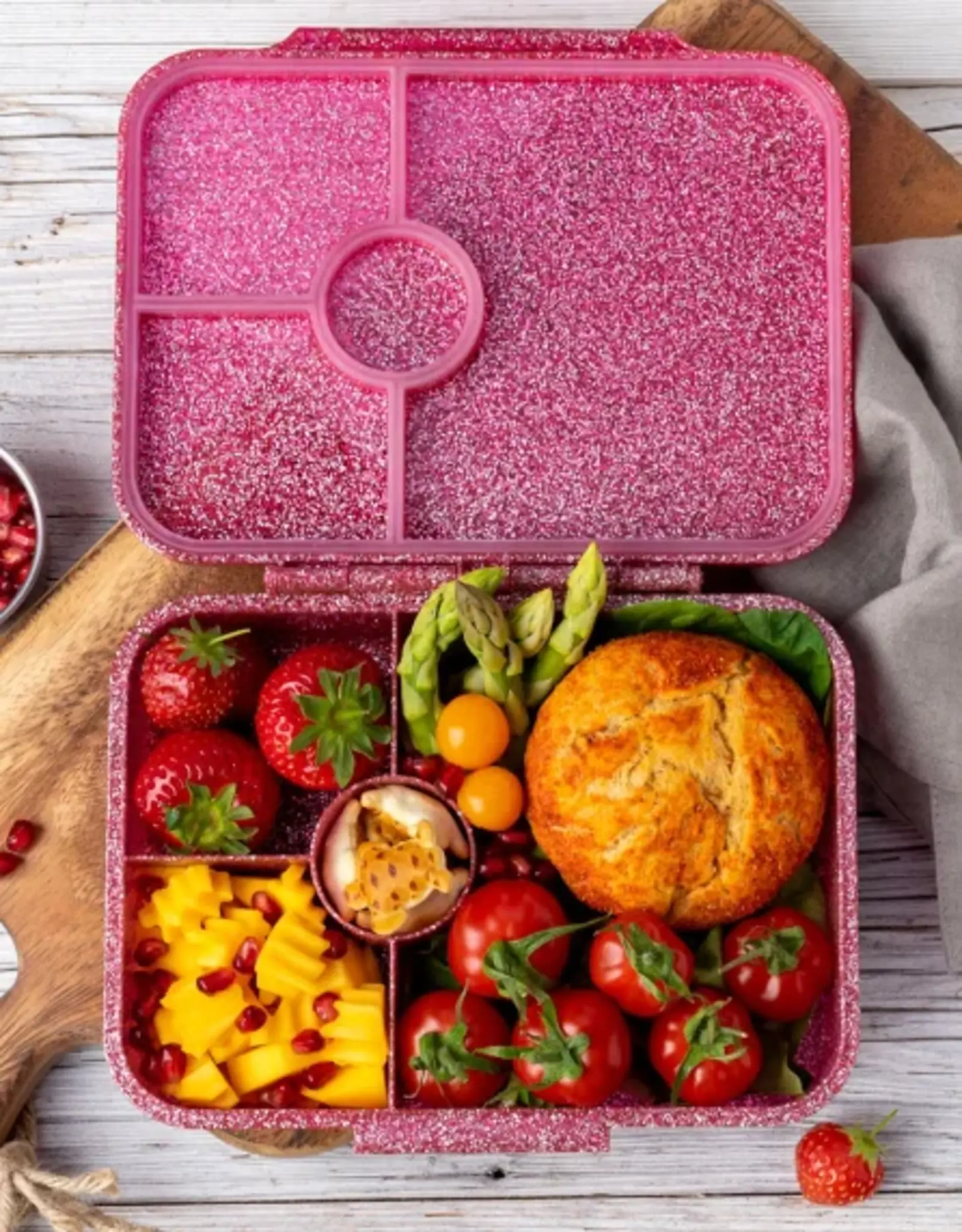 LEKKABOX Lekkabox Glamour - Lunchbox met 4 vakken - Roze