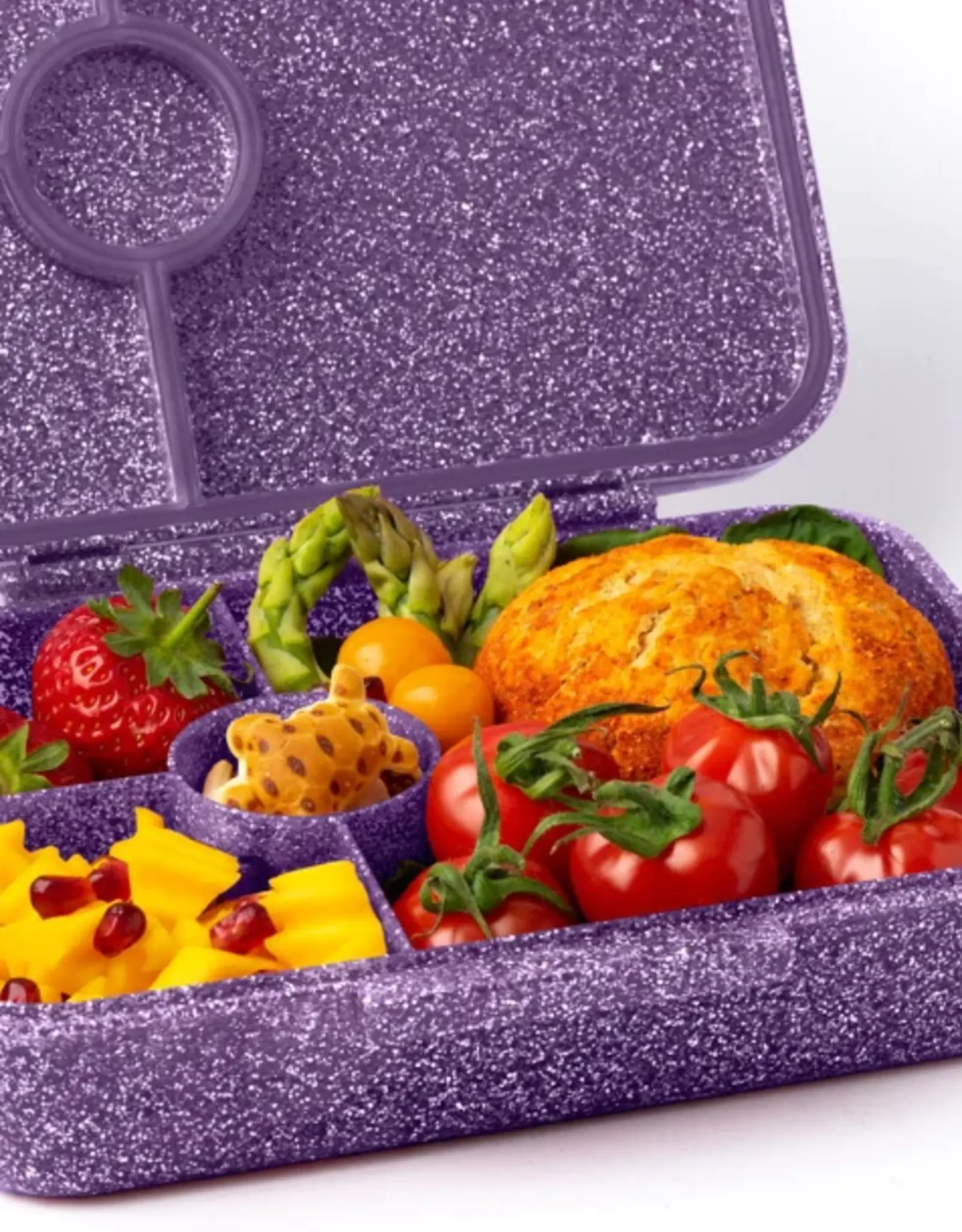 LEKKABOX Lekkabox Glamour - Lunchbox met 4 vakken - Paars
