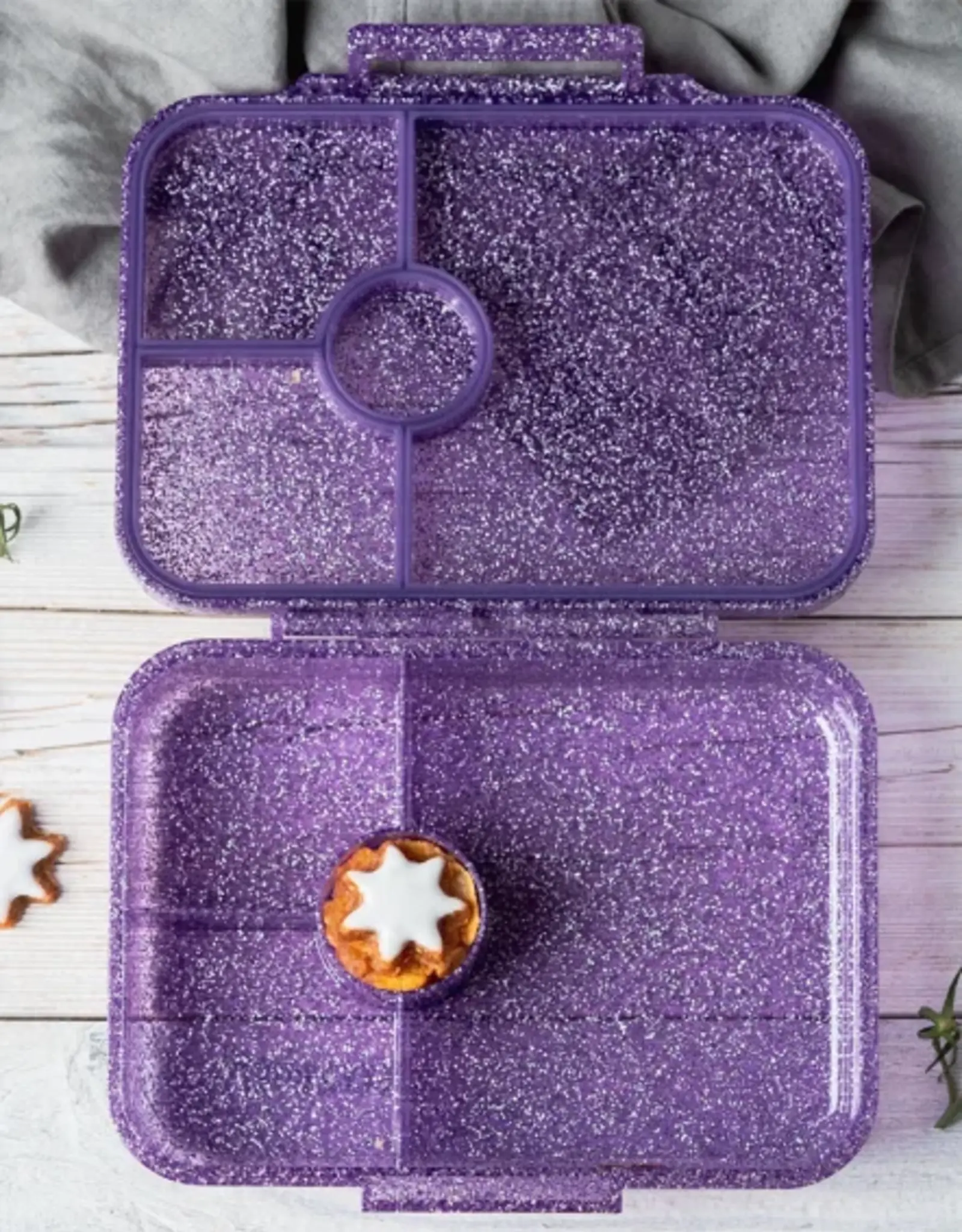 LEKKABOX Lekkabox Glamour - Lunchbox met 4 vakken - Paars