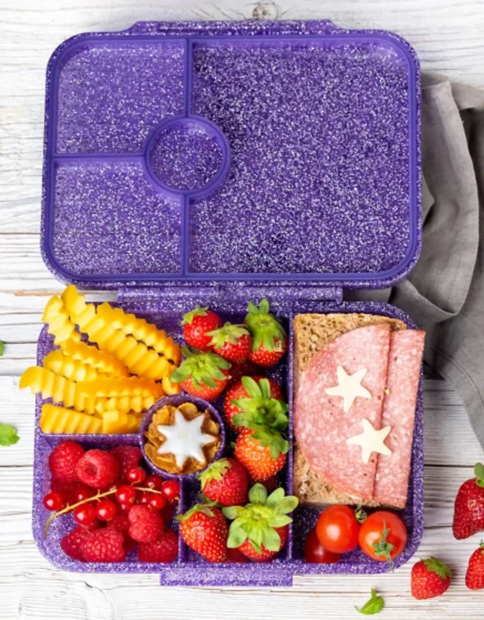 LEKKABOX Lekkabox Glamour lunchbox 4 vakken - Paars