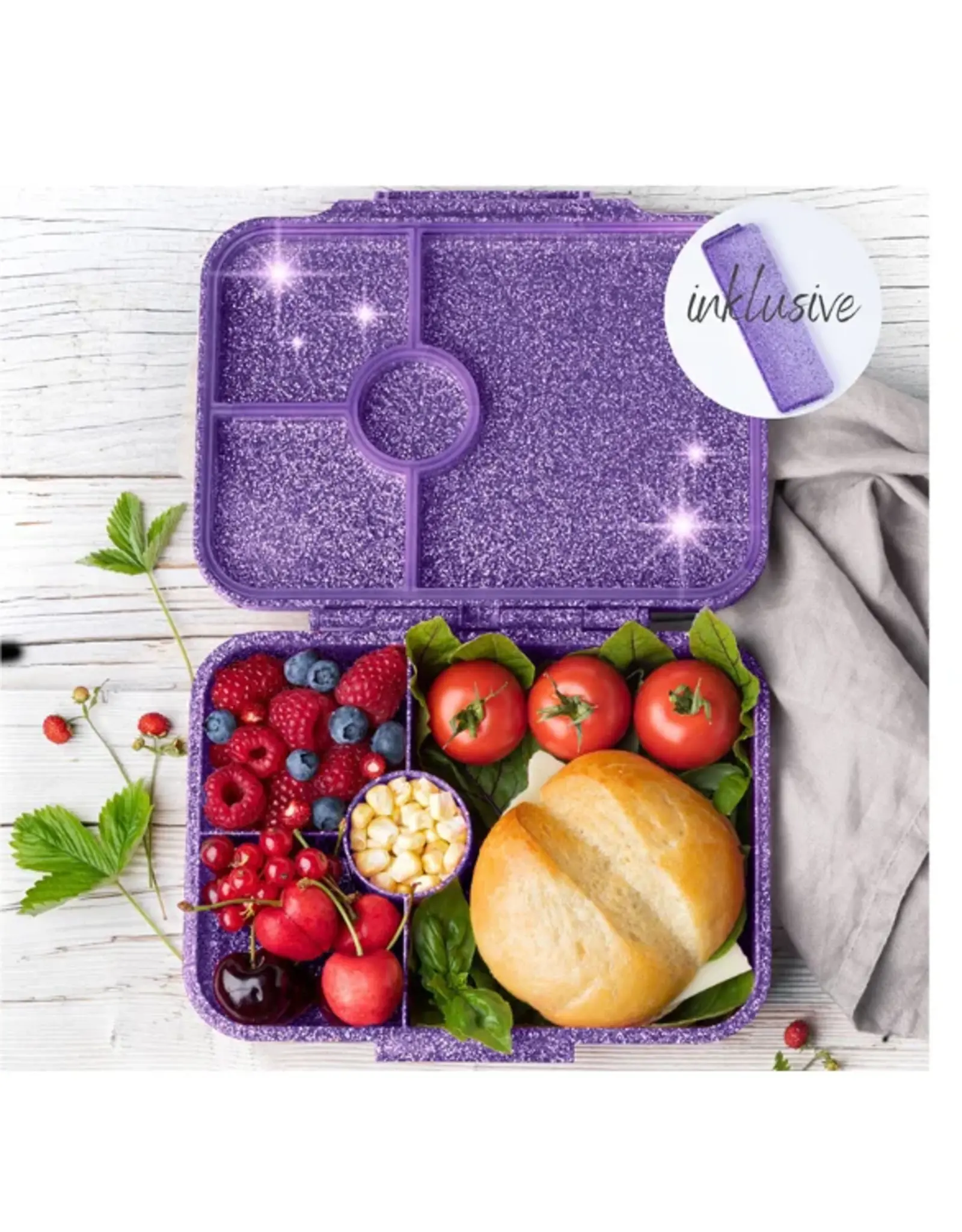 LEKKABOX Lekkabox Glamour lunchbox 4 vakken - Paars