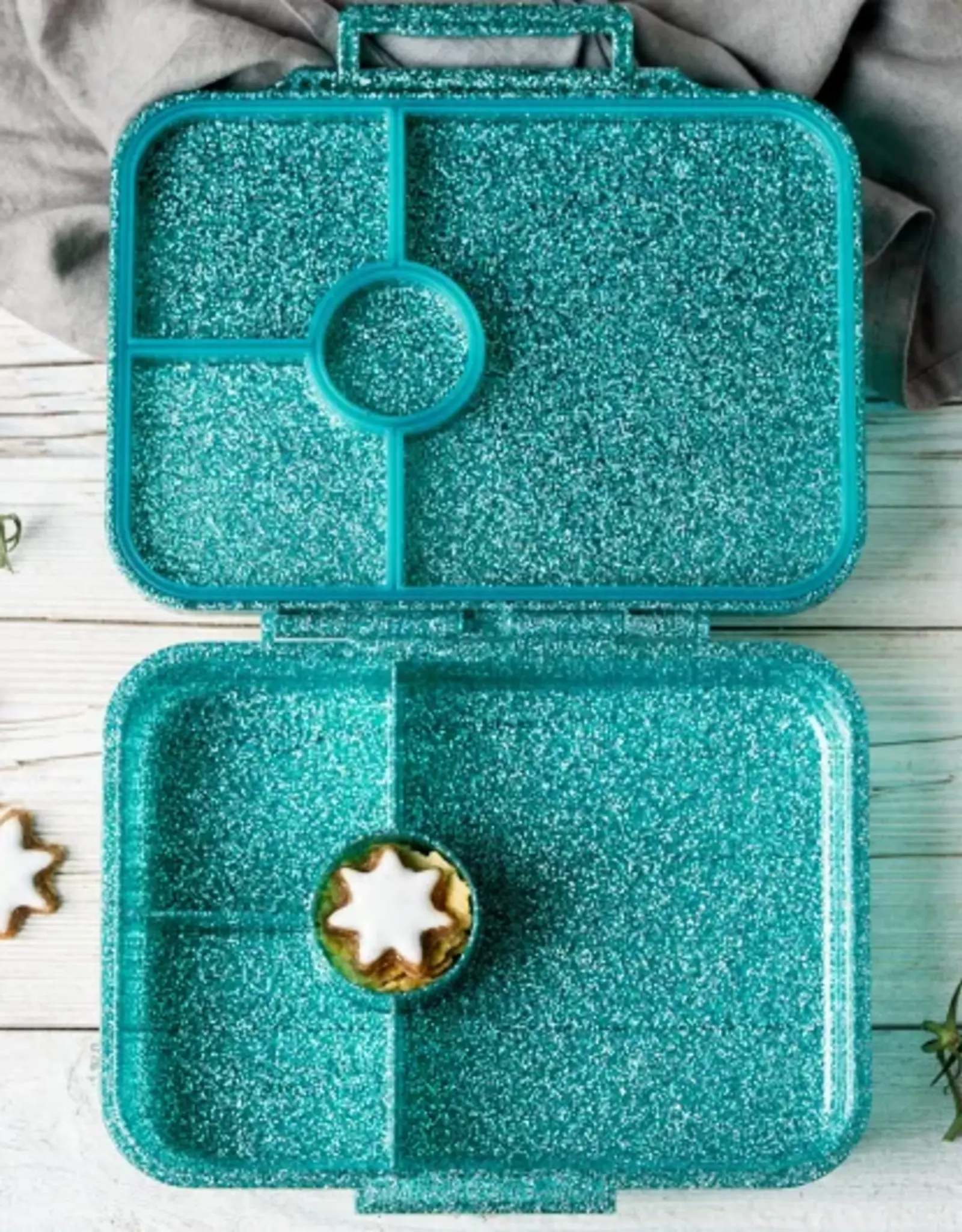 LEKKABOX Lekkabox Glamour - Lunchbox met 4 vakken - Aqua