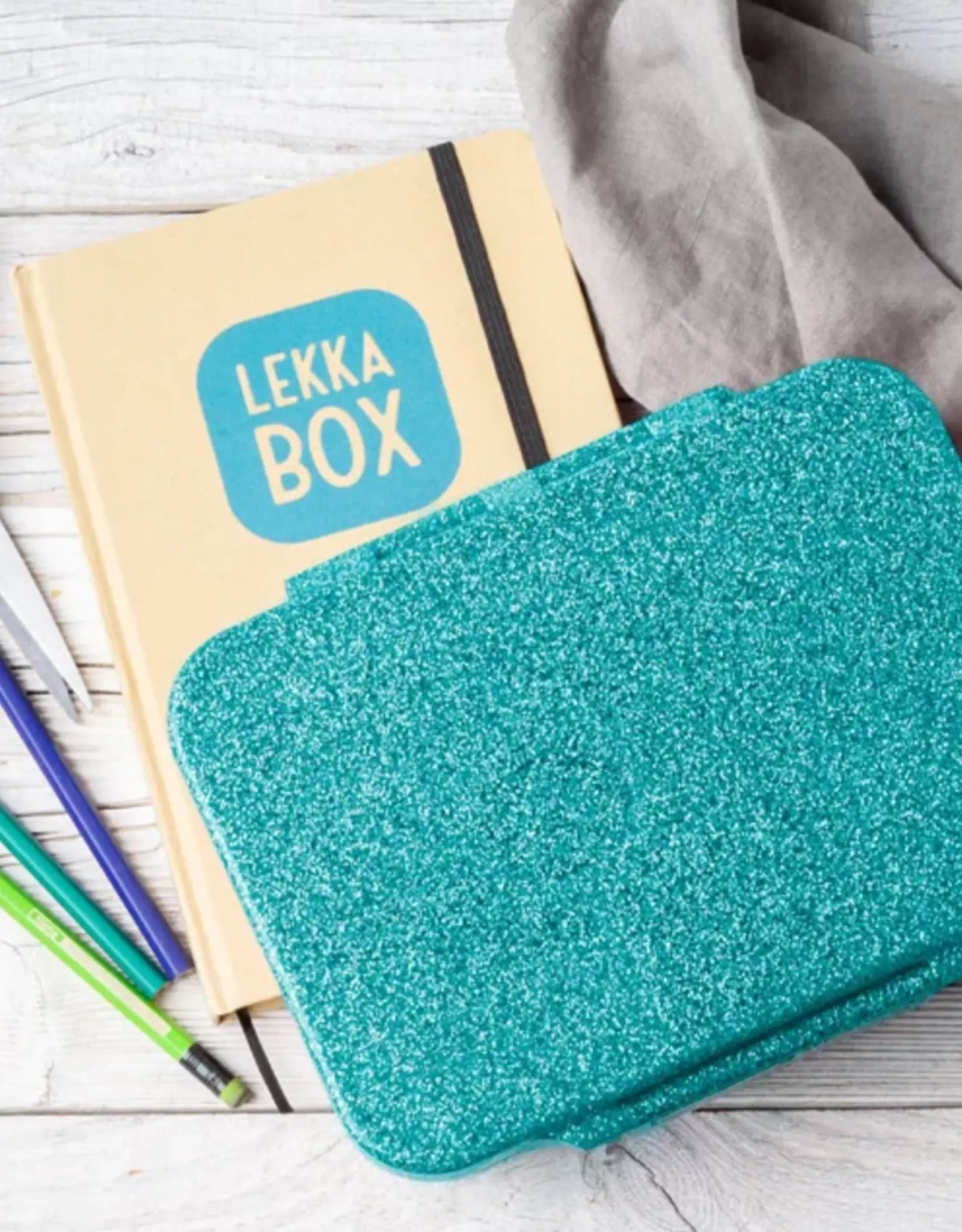 LEKKABOX Lekkabox Glamour lunchbox 4 vakken - Aqua