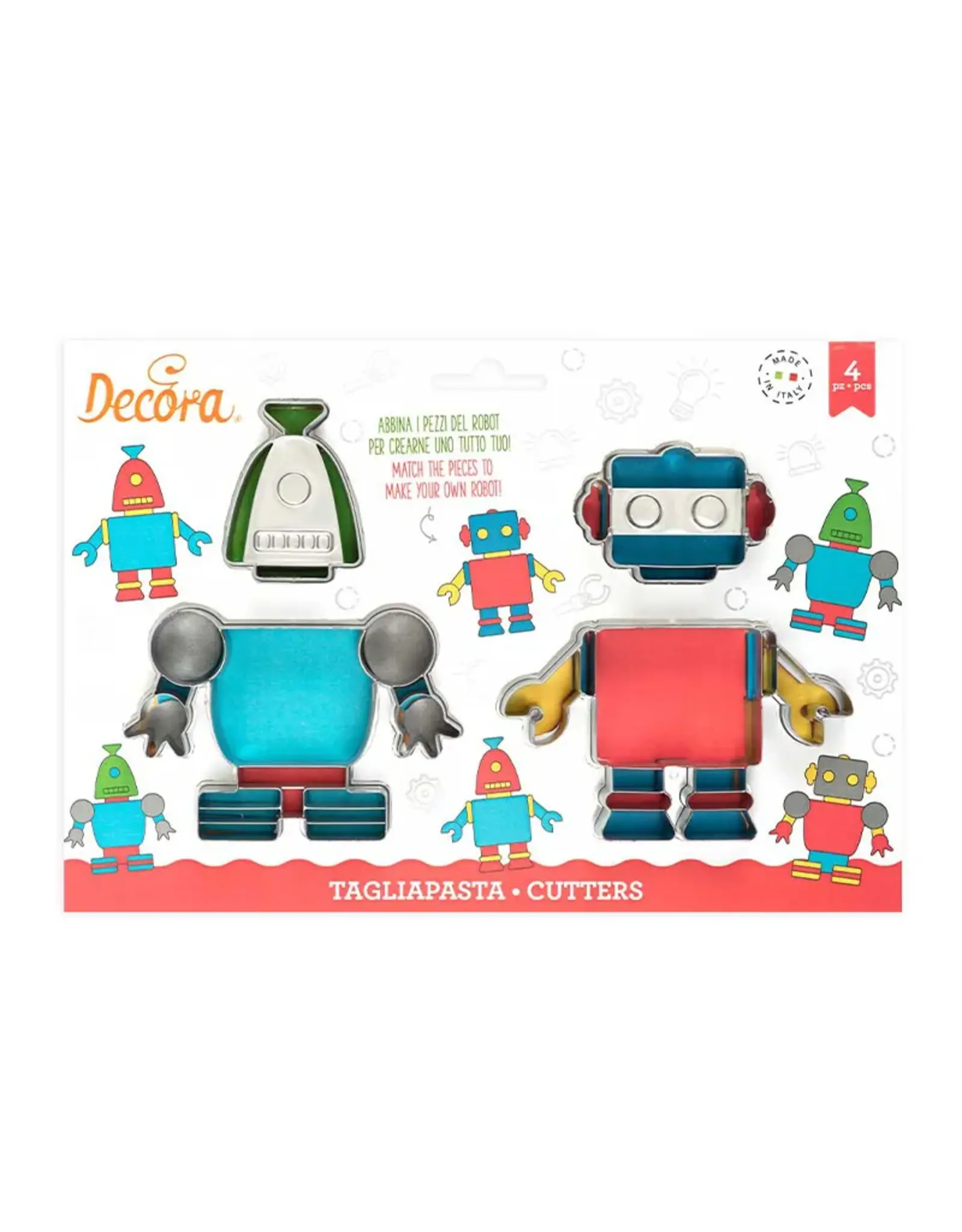 Decora Decora Robot uitstekers (set met 4 kunststof uitstekers)