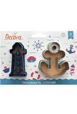 Decora Decora Set van 2 uitstekers zee - vuurtoren/anker