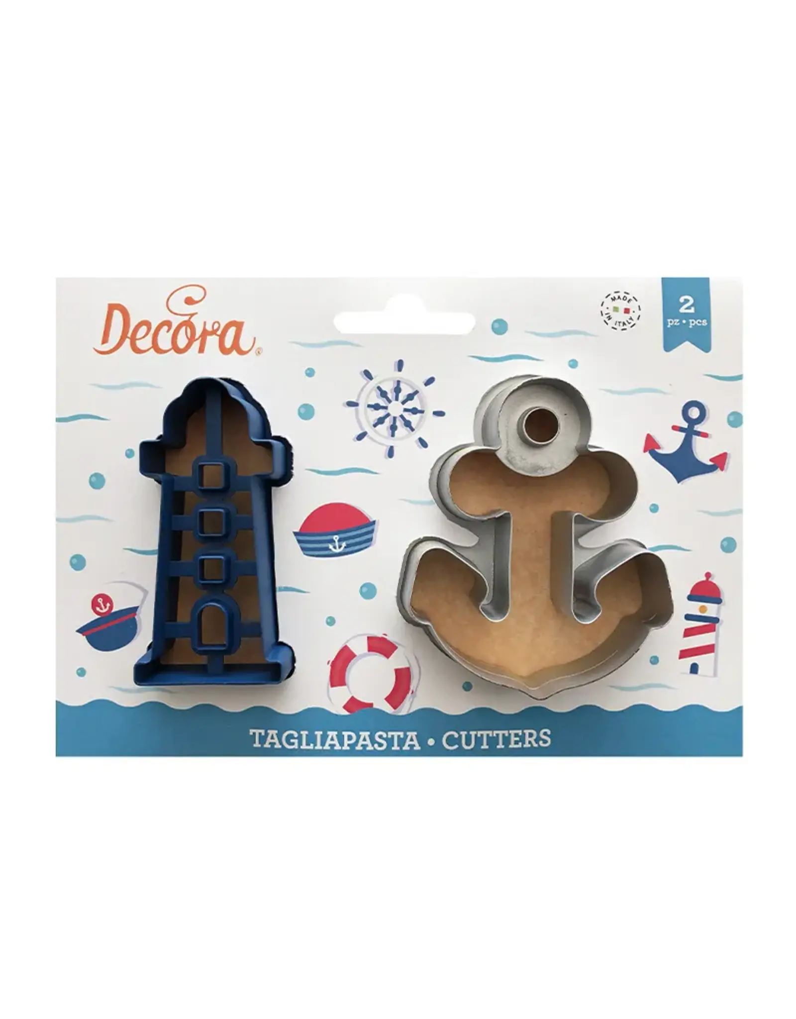 Decora Decora Set van 2 uitstekers zee - vuurtoren/anker