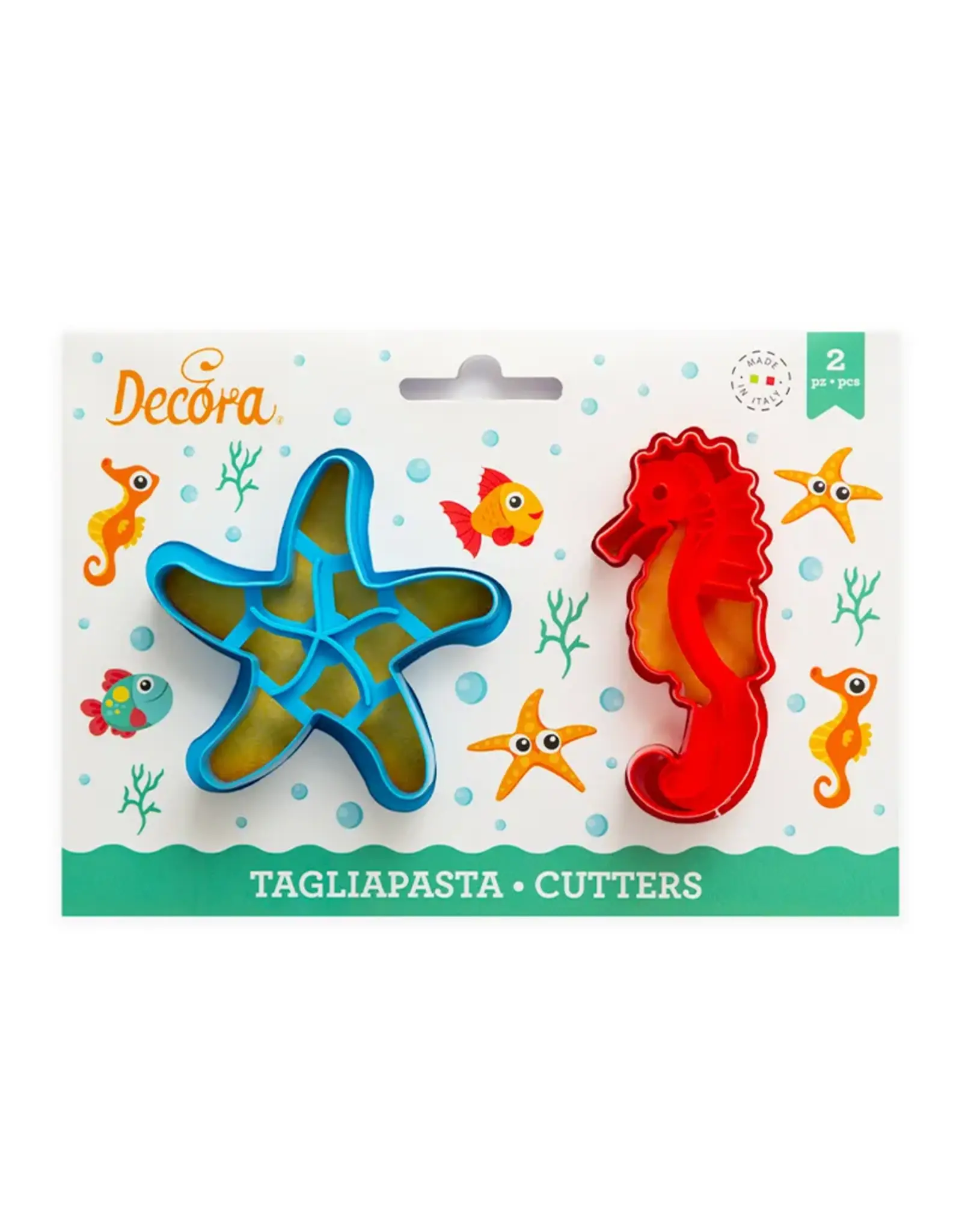 Decora Decora Set van 2 uitstekers zee - zeester/zeepaardje