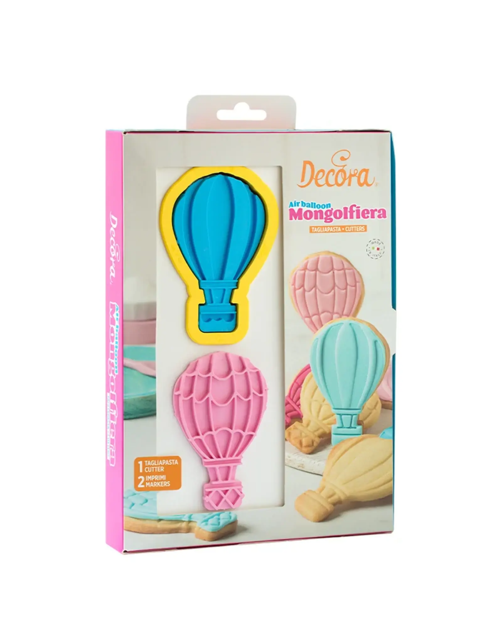 Decora Decora Set van 3 stuks met uitsteker & 2 stempels Luchtballon