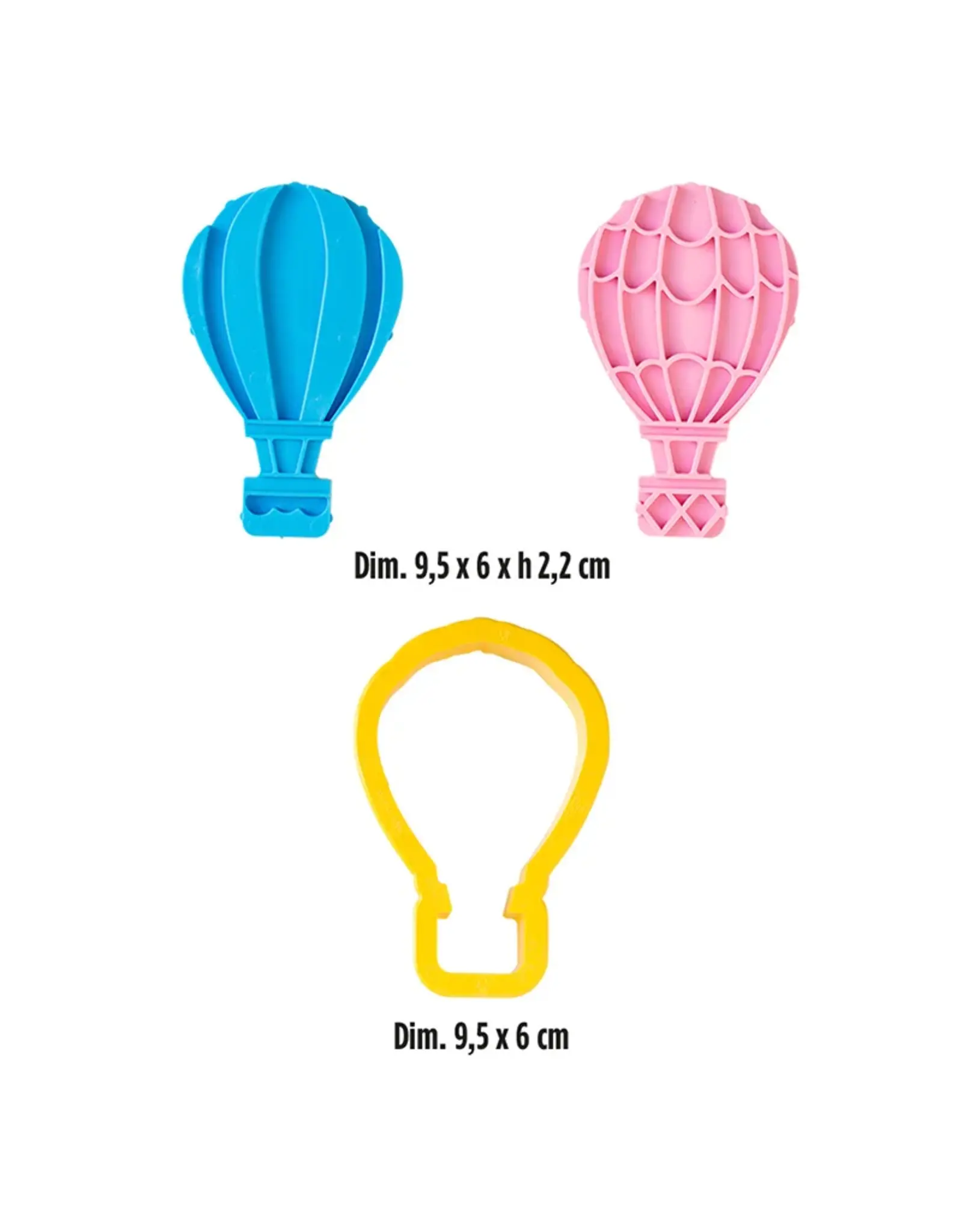 Decora Decora Set van 3 stuks met uitsteker & 2 stempels Luchtballon