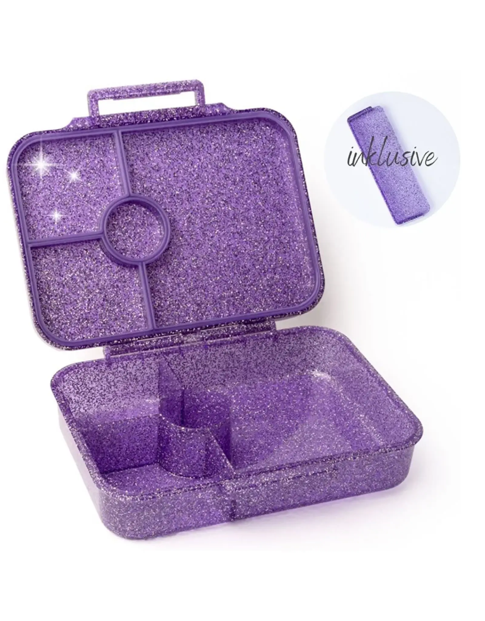 LEKKABOX Lekkabox Glamour - Lunchbox met 4 vakken - Paars