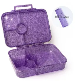 LEKKABOX Lekkabox Glamour - Lunchbox met 4 vakken - Paars