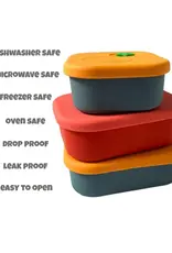 Pick Plates Pick Box Snack - Siliconen snackdoos met 4 vakken - rood