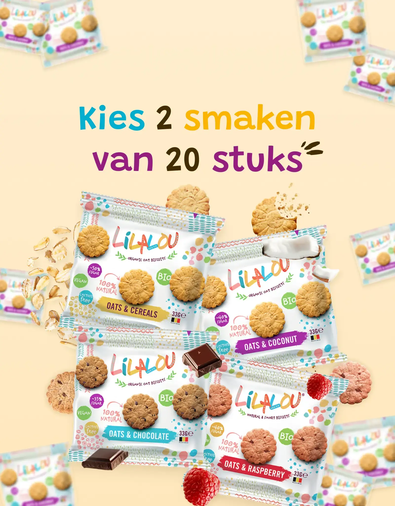 LilaLou MIX 40x LilaLou BIO Koekjes (33gr)