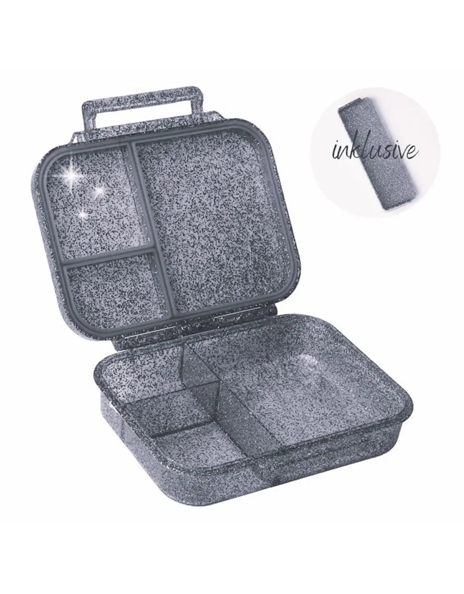 LEKKABOX Lekkabox Glamour Mini lunchbox 3 vakken - Zwart