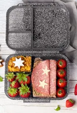 LEKKABOX Lekkabox Glamour Mini - Lunchbox met 3 vakken - Zwart