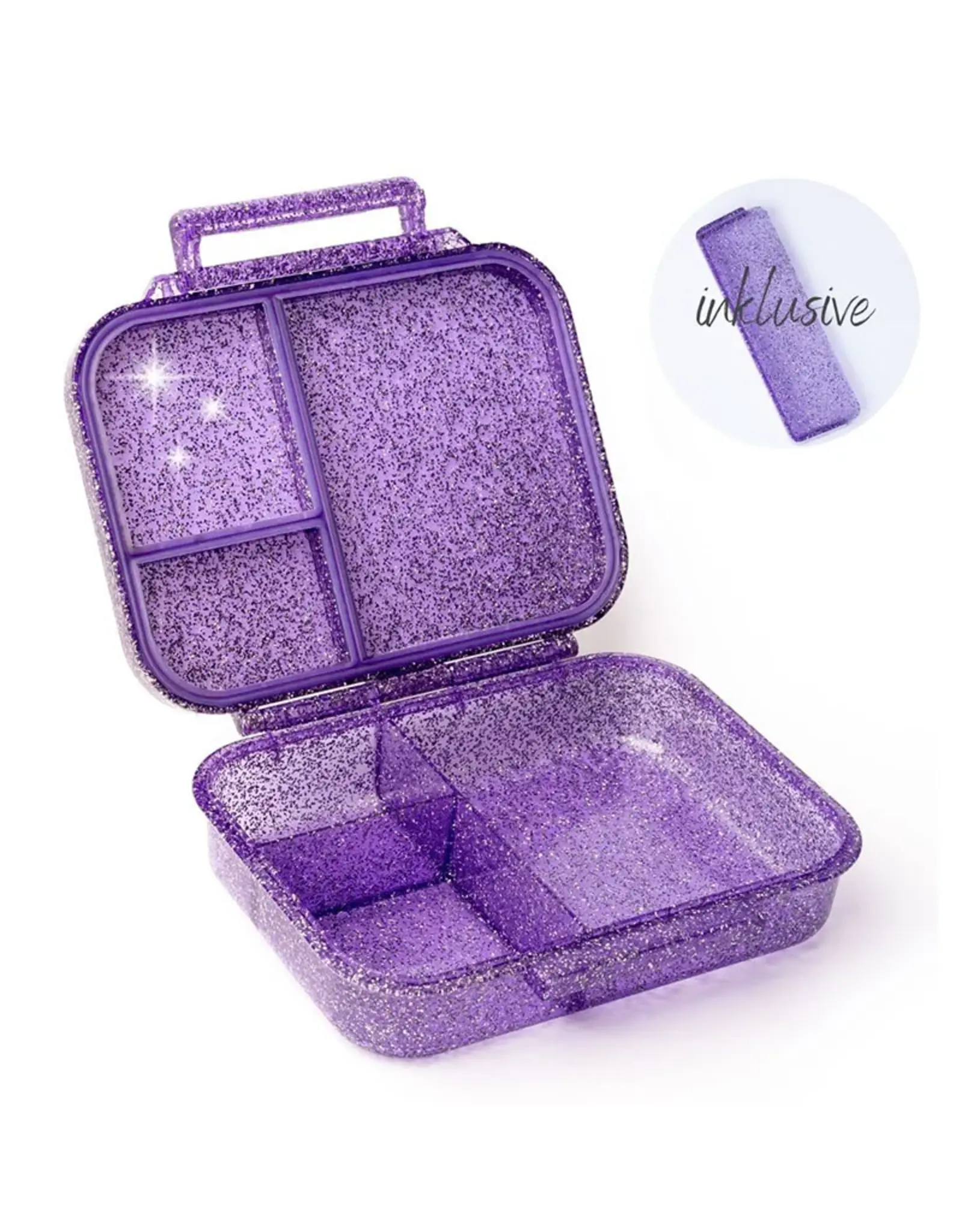LEKKABOX Lekkabox Glamour Mini - Lunchbox met 3 vakken - Paars