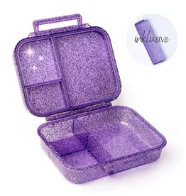 LEKKABOX Lekkabox Glamour Mini - Lunchbox met 3 vakken - Paars