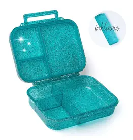 LEKKABOX Lekkabox Glamour Mini - Lunchbox met 3 vakken - Aqua