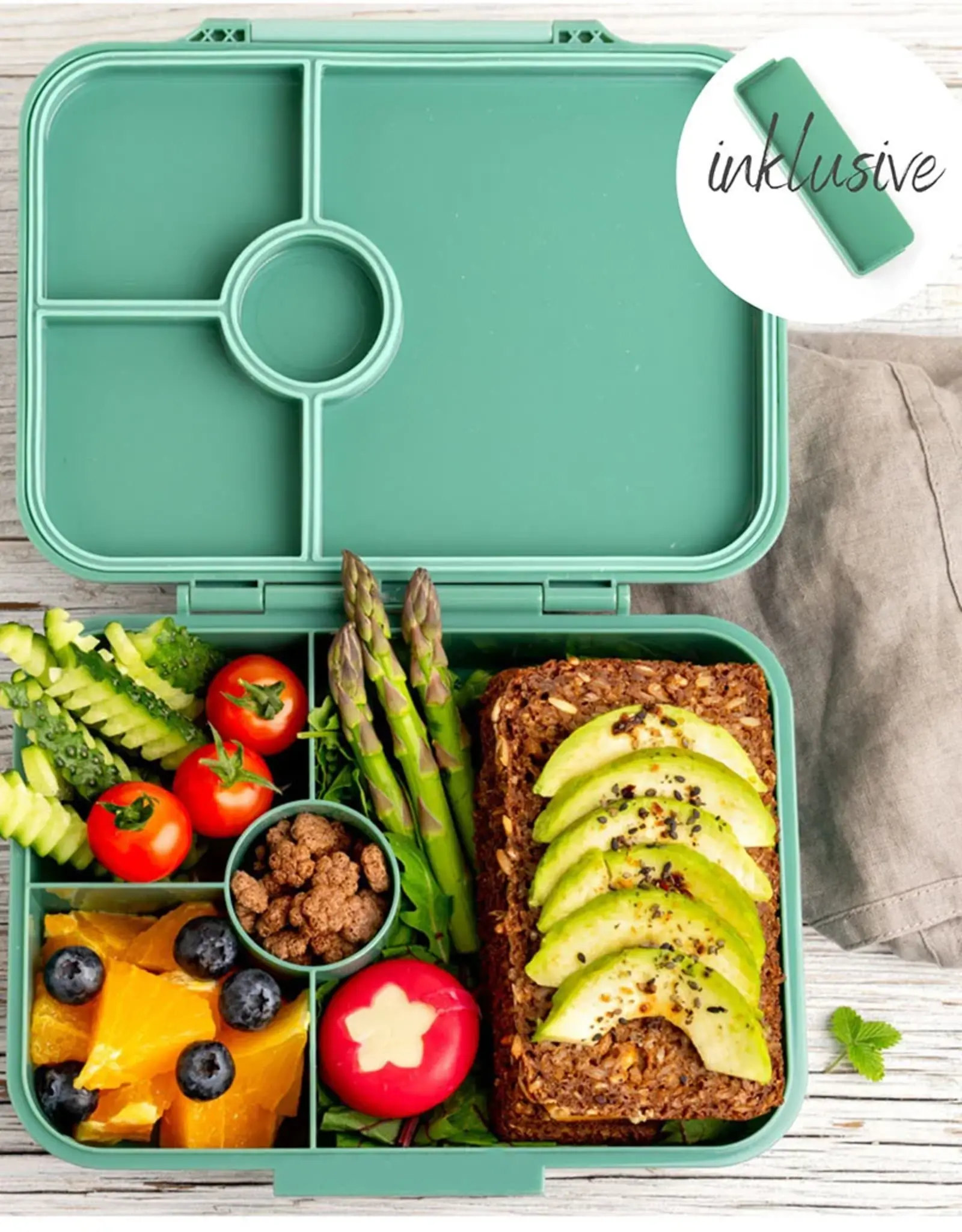 LEKKABOX Lekkabox Classic - Lunchbox met 4 vakken - Forest