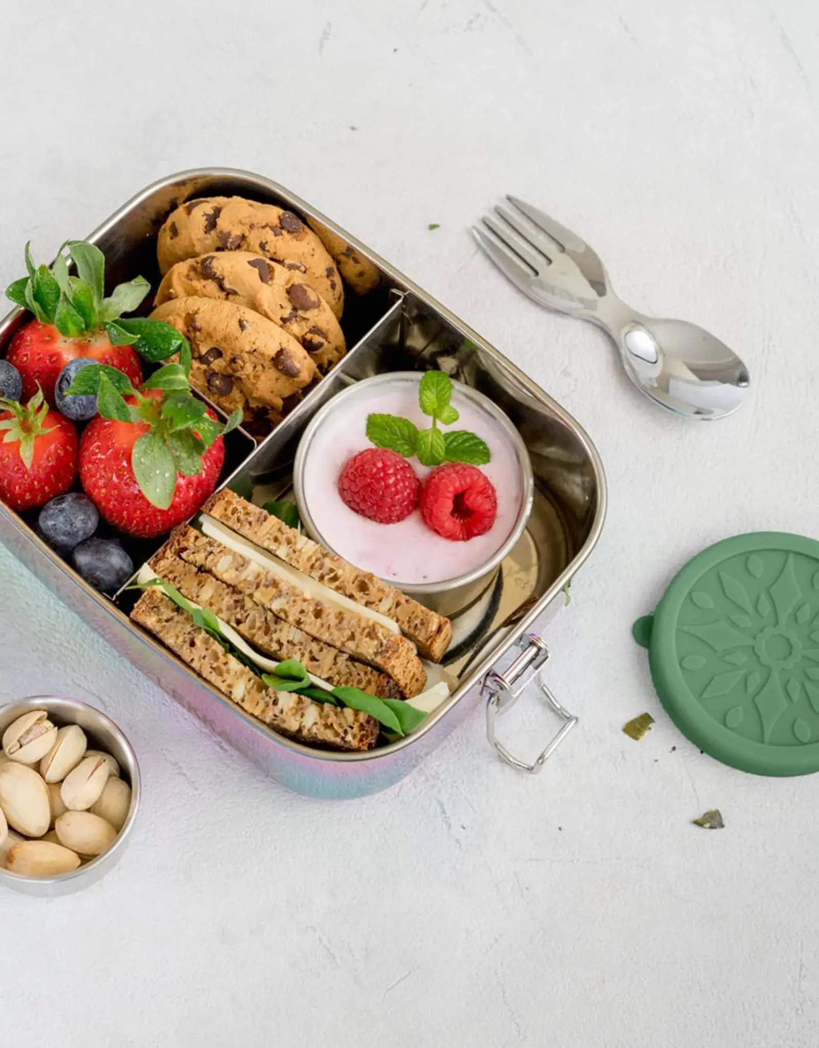 LEKKABOX Lekkabox Dipper - Set van 2 RVS dippotjes - Forest