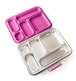 LEKKABOX Lekkabox Grande - RVS Lunchbox met 5 vakken - Berry