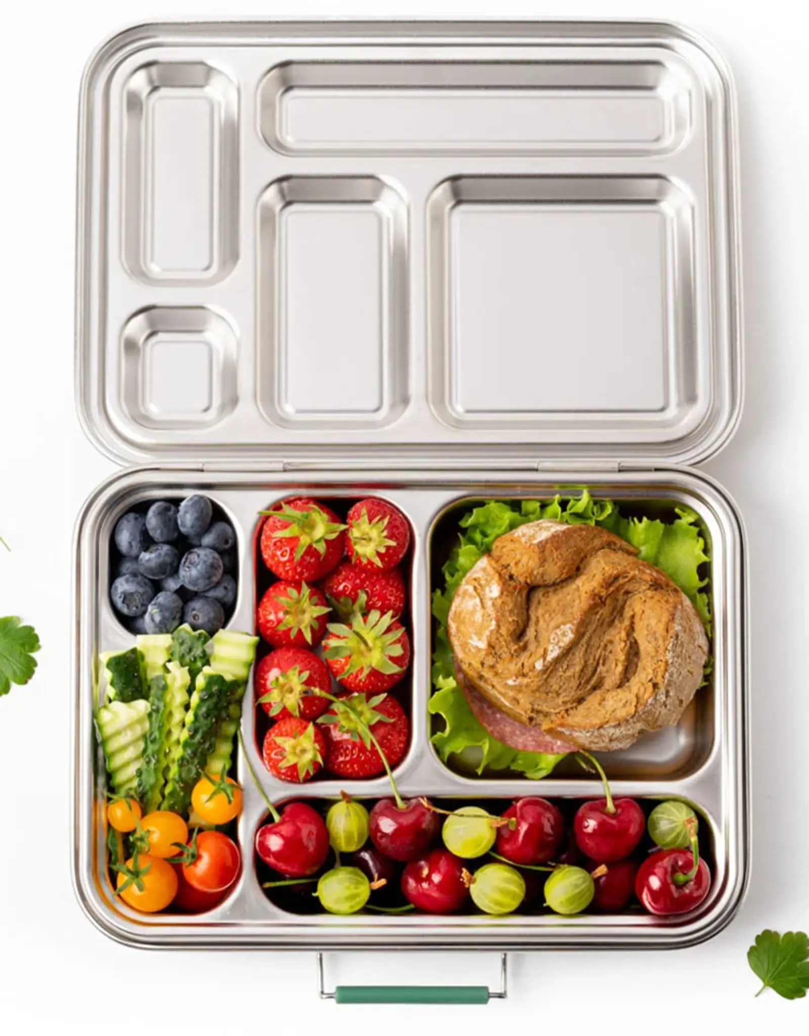 LEKKABOX Lekkabox Grande - RVS Lunchbox met 5 vakken - Petrol