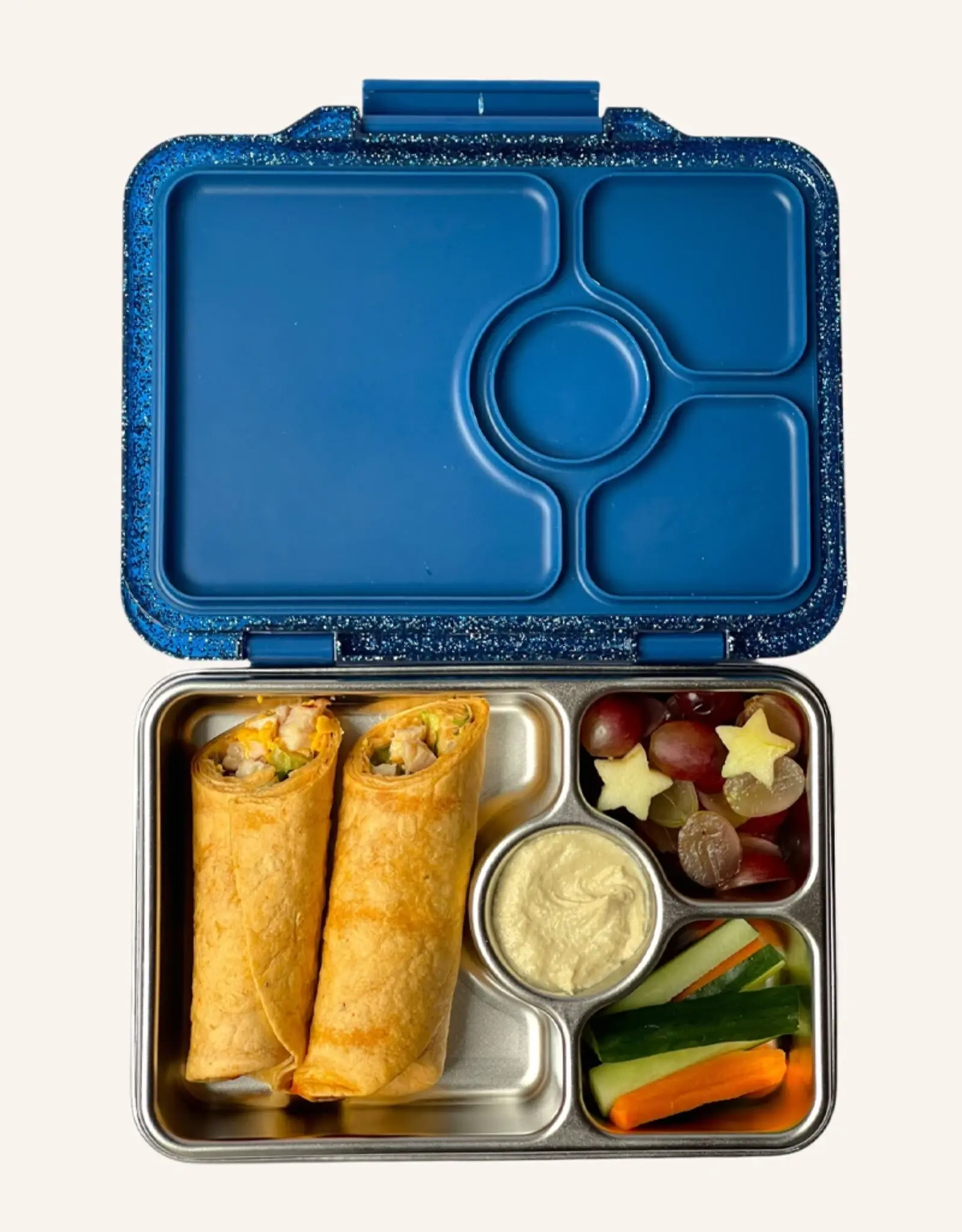 Yumbox Yumbox Prêt RVS 4-vakken - Glitter Twilight Blauw