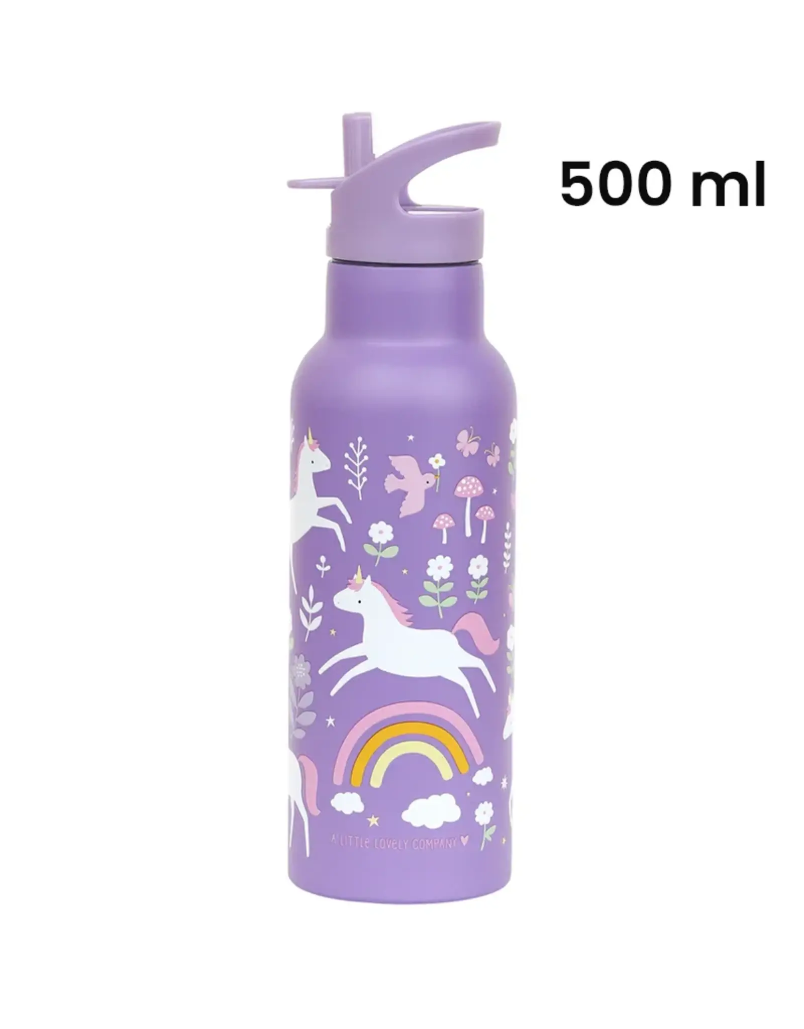 A Little Lovely Company RVS Drinkfles 500 ml - Unicorn Dreams