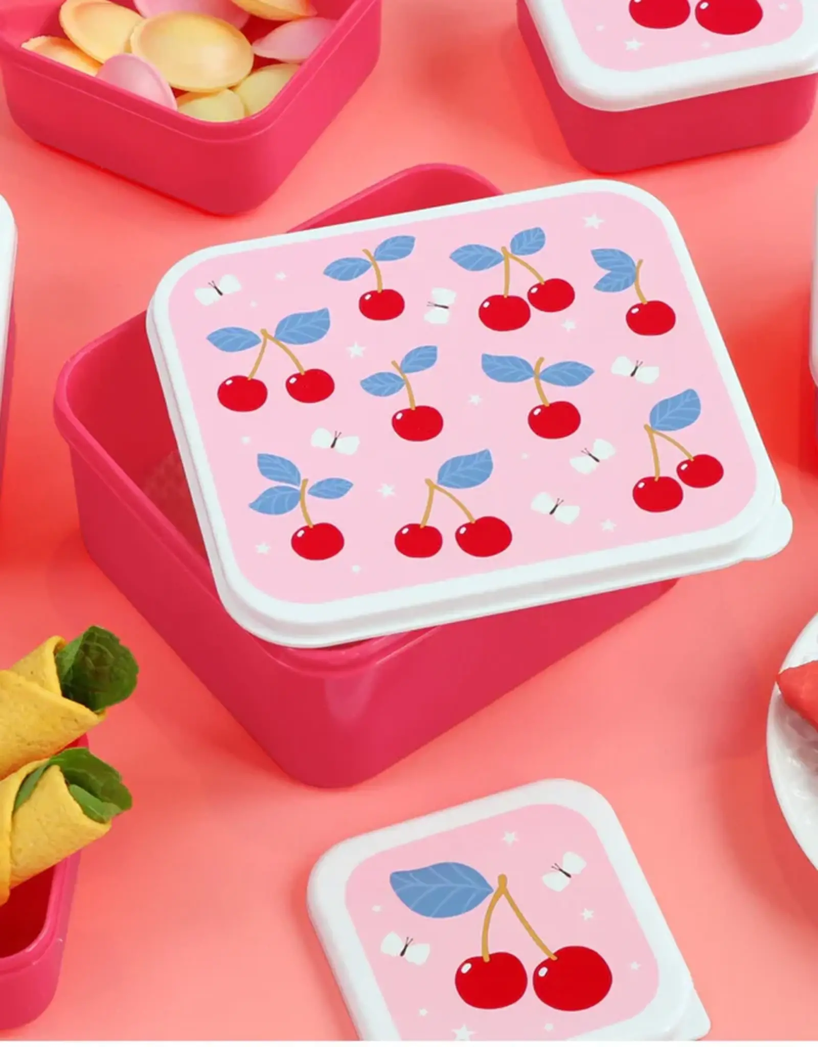 A Little Lovely Company Lunch en snackbox set - Kersen