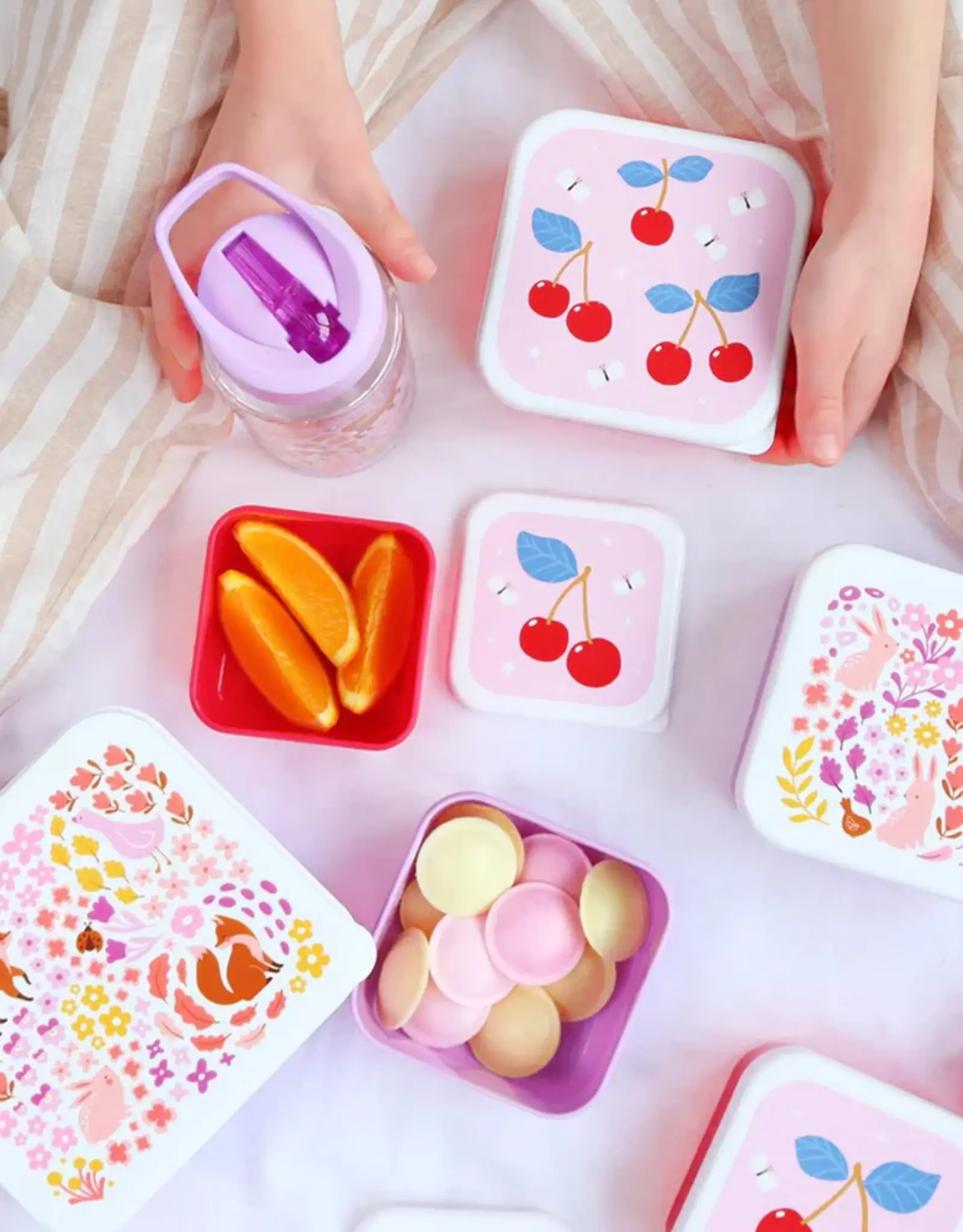 A Little Lovely Company Lunch en snackbox set - Bloementuin