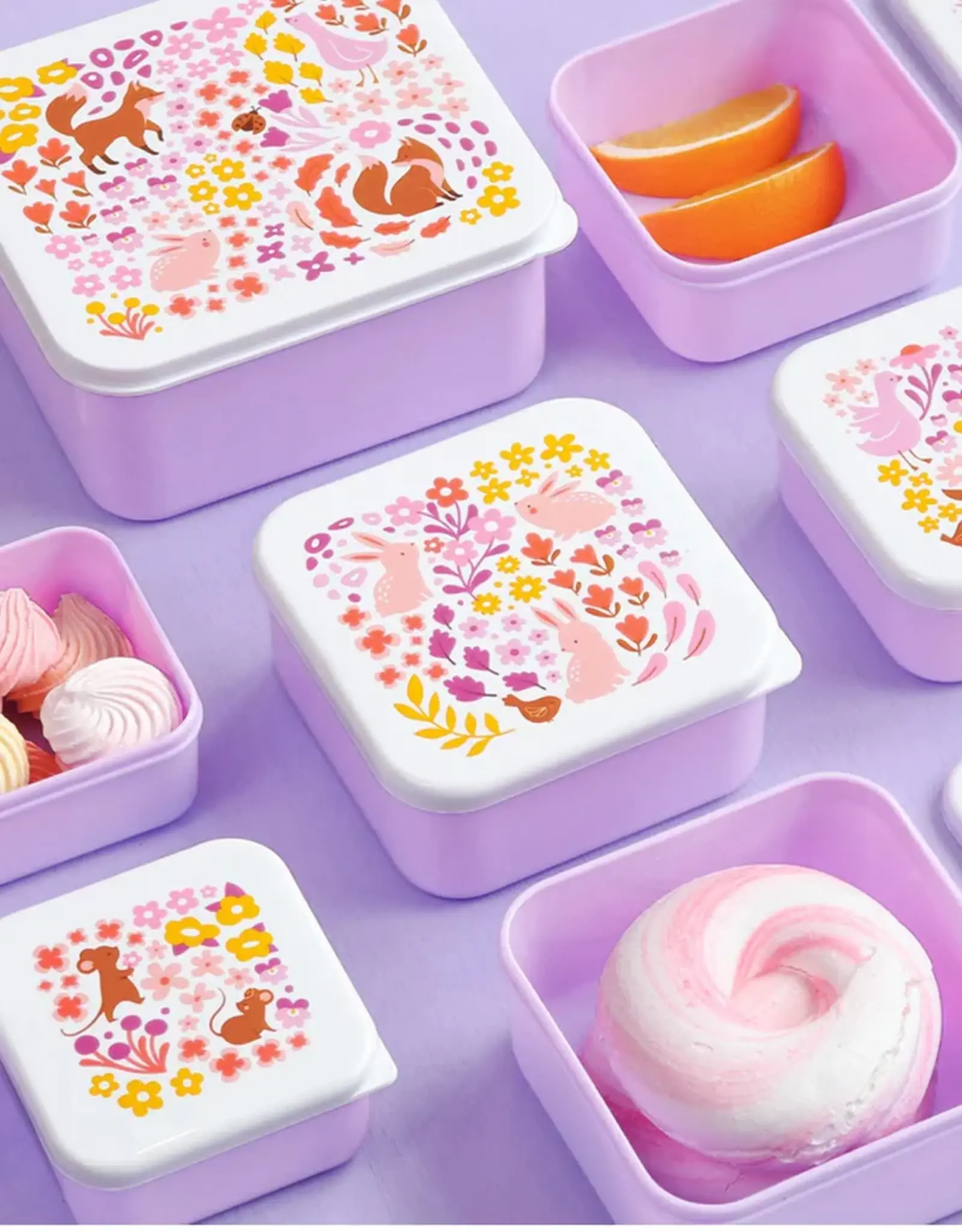 A Little Lovely Company Lunch en snackbox set - Bloementuin