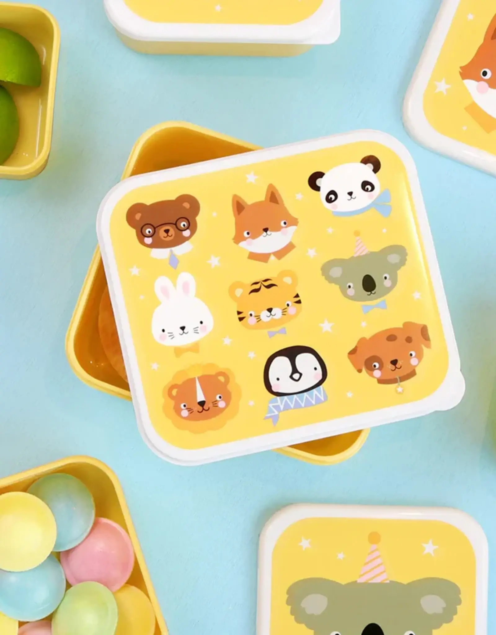 A Little Lovely Company Lunch en snackbox set - Dierenvriendjes
