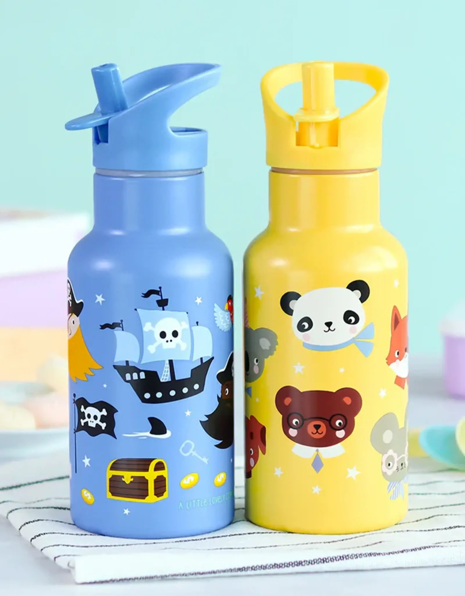 A Little Lovely Company RVS Drinkfles 350 ml - Piraten