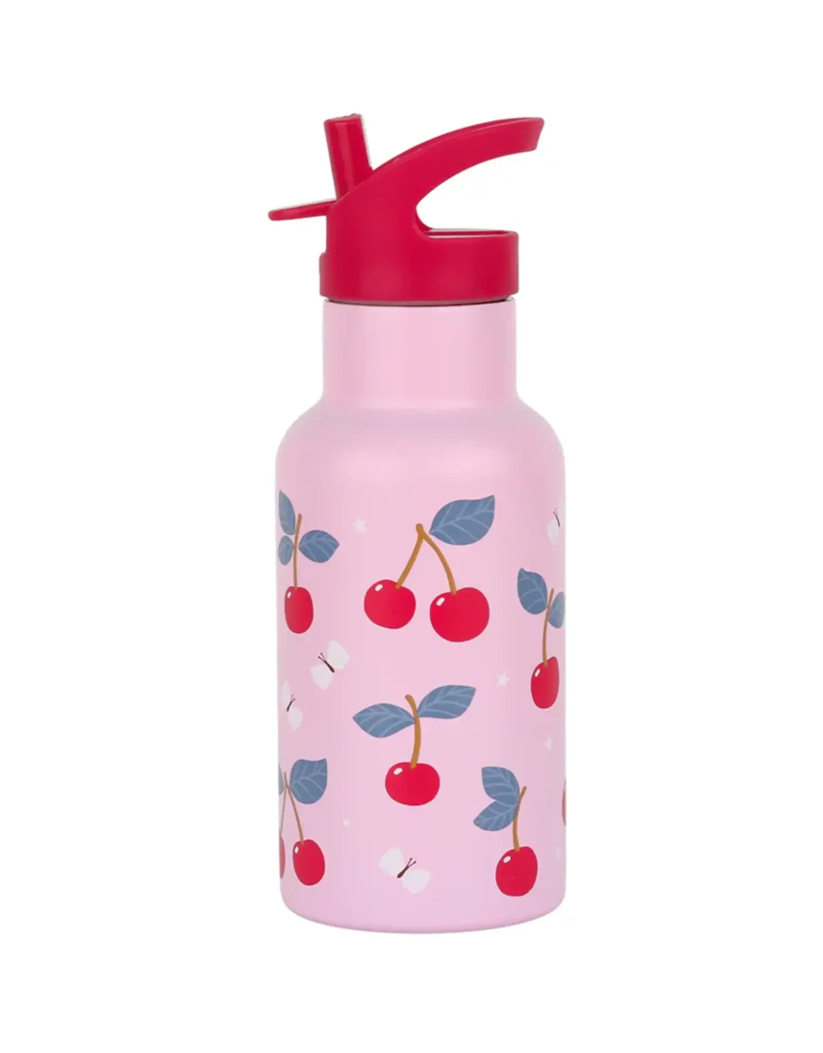 A Little Lovely Company RVS Drinkfles 350 ml - Kersen