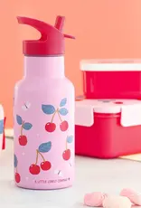 A Little Lovely Company RVS Drinkfles 350 ml - Kersen