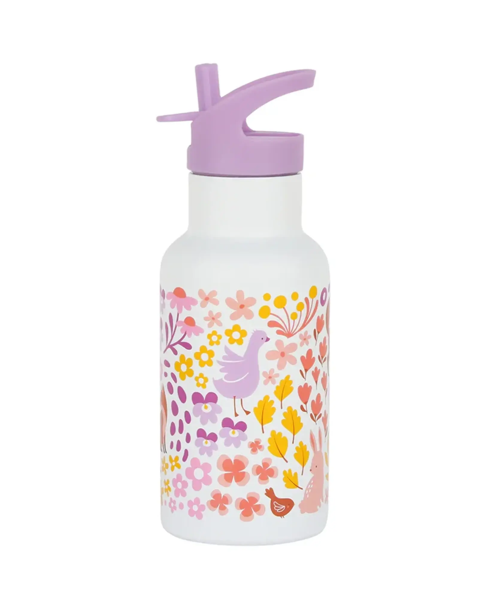 A Little Lovely Company RVS Drinkfles 350 ml - Bloementuin