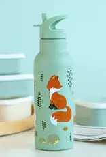 A Little Lovely Company RVS Drinkfles 500 ml - Bosvriendjes Saliegroen