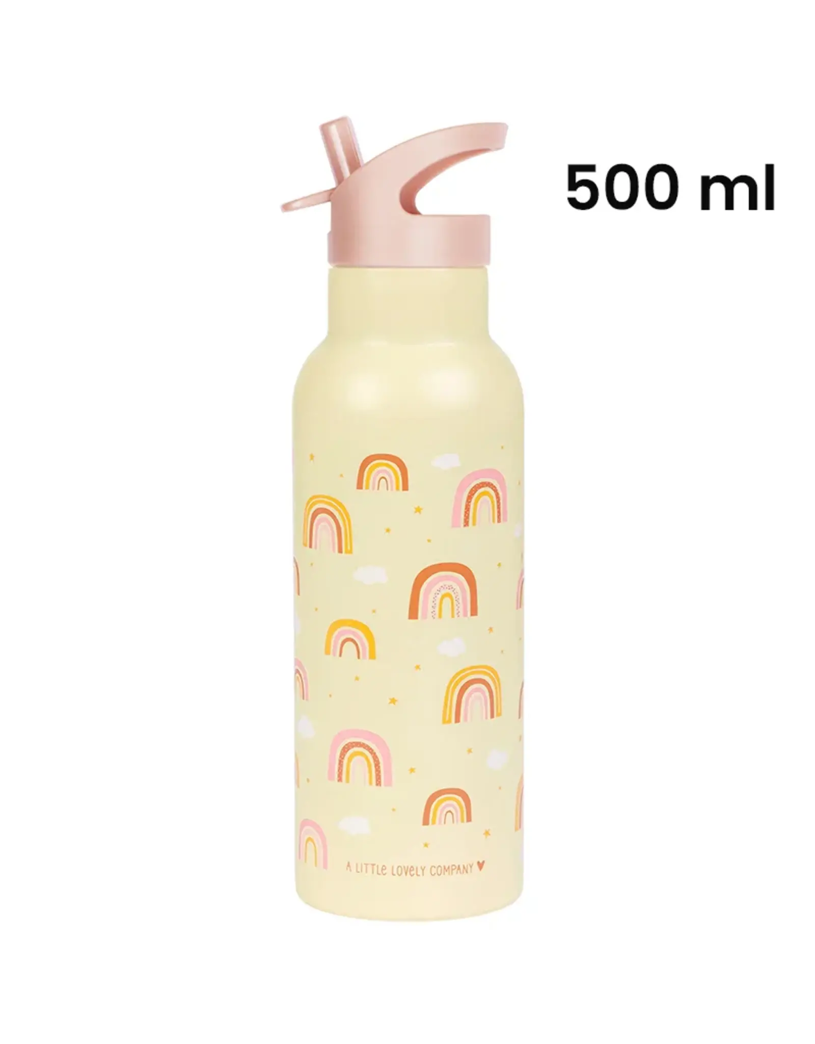 A Little Lovely Company RVS Drinkfles 500 ml - Regenbogen