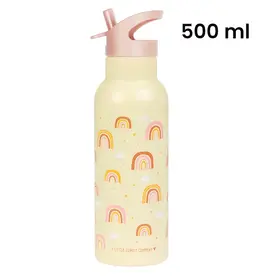 A Little Lovely Company RVS Drinkfles 500 ml - Regenbogen