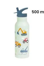 A Little Lovely Company RVS Drinkfles 500 ml - Voertuigen