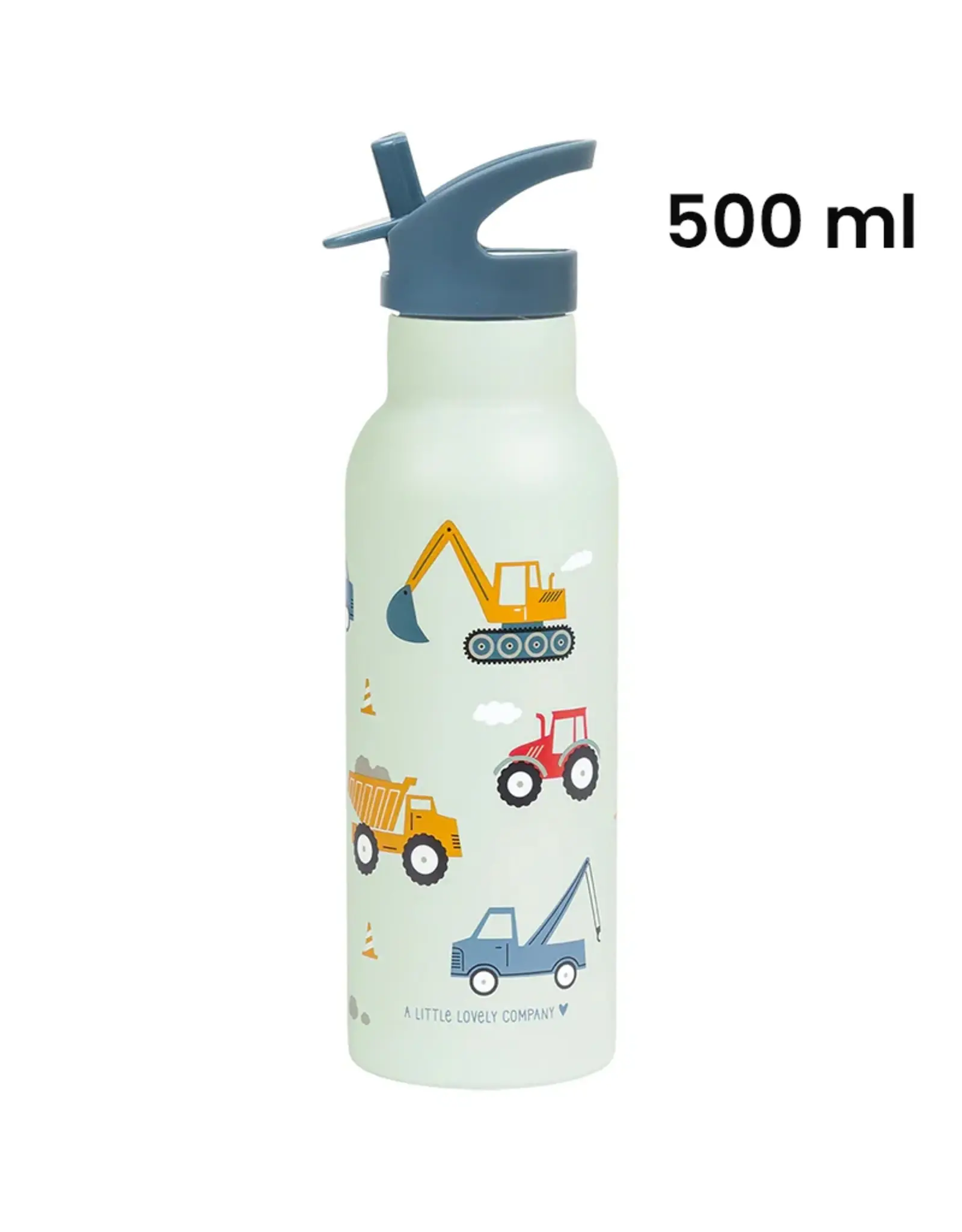 A Little Lovely Company RVS Drinkfles 500 ml - Voertuigen