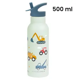 A Little Lovely Company RVS Drinkfles 500 ml - Voertuigen