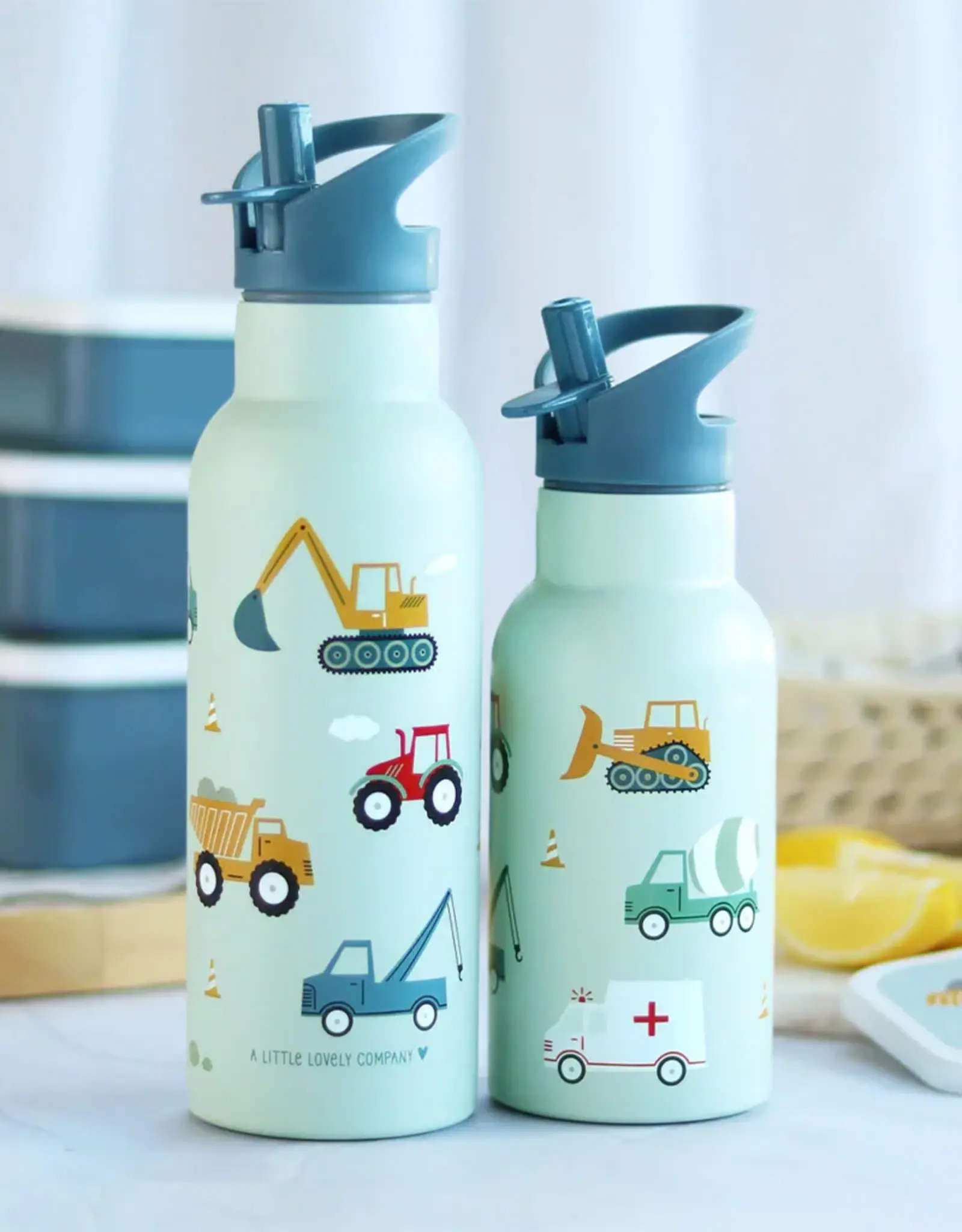 A Little Lovely Company RVS Drinkfles 500 ml - Voertuigen