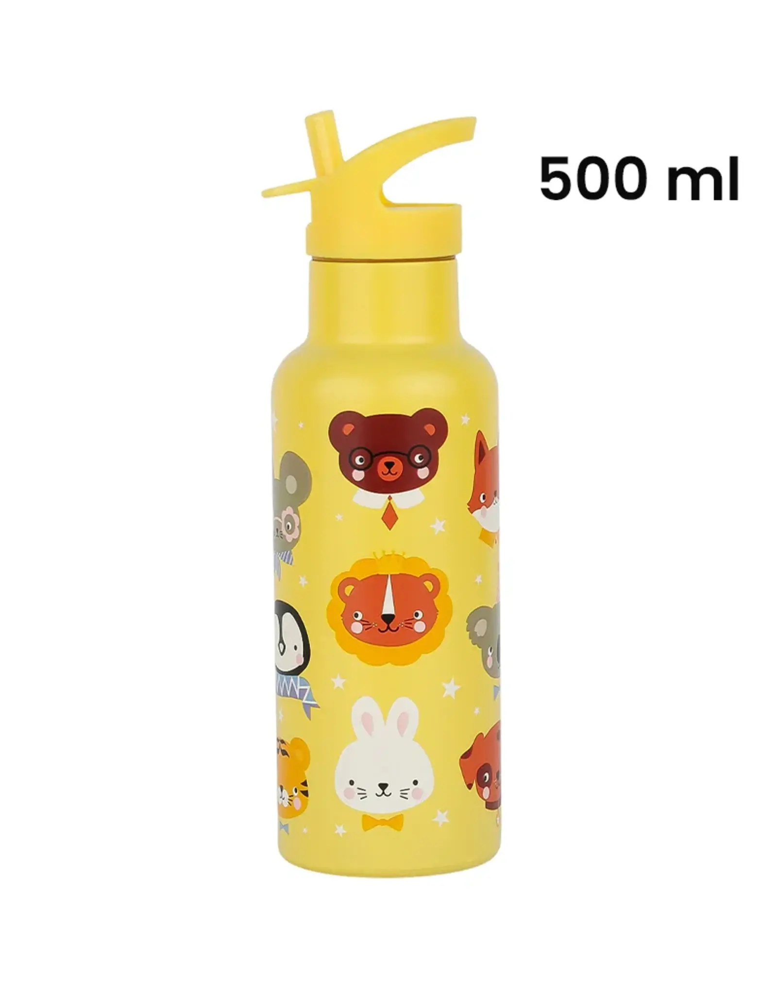 A Little Lovely Company RVS Drinkfles 500 ml - Dierenvriendjes
