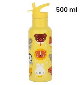 A Little Lovely Company RVS Drinkfles 500 ml - Dierenvriendjes