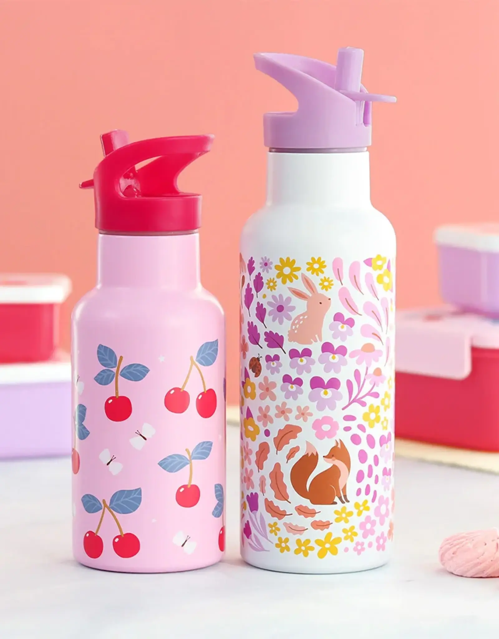 A Little Lovely Company RVS Drinkfles 500 ml - Bloementuin